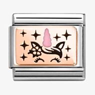 Nomination Stainless Steel 9ct Yello Gold Pink Unicorn Charm 430204/03