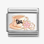Nomination CLASSIC Composable Tea Cup with Flowers Rose Gold Charm 430202/27