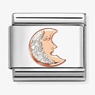 Nomination Composable Classic Rose Gold Glitter Moon Charm 430205/05