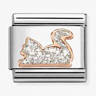 Nomination Composable Classic Rose Gold Glitter Cat Charm 430205/33