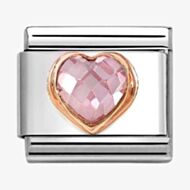 Nomination CLASSIC Rose Gold Cubic Zirconia Light Pink Heart Charm 430607/003