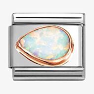 Nomination Stainless Steel 9ct Yellow Gold White Opal Left Charm 430513/07