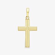 9ct Yellow Gold Etched Cross Loose Pendant 110125151366