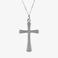 9ct White Gold Plain Cross Pendant 5.64.1523