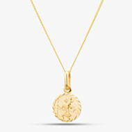 9ct Yellow Gold St Christopher Pendant Necklace 1.64.2939