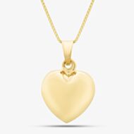 9ct Yellow Gold Polished 3D Heart Necklace GP2261