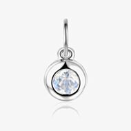 9ct White Gold 0.16ct Moonstone Birthstone Bubble Charm NTCH409MOON-9WG
