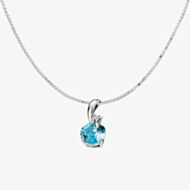 Gold Impression 9ct White Gold Blue Topaz & Diamond Twist Pendant GP969T GN151