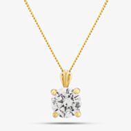 9ct Gold 5mm Round Cubic Zirconia Pendant 1.62.2712