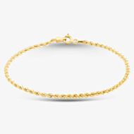 9ct Yellow Gold 7.5 Inch Rope Chain Bracelet HLRP-220-9Y-7.5