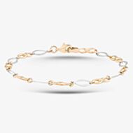 9ct Yellow Gold Two Colour Infinity Link Bracelet GBR61