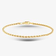 9ct Yellow Gold 7.25 Inch Rope Chain Bracelet 040HVCY-7.25