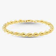 9ct Yellow Gold 7.5 Inch Rope Chain Bracelet CUL085-7.5