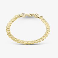 Gold Classic 9ct Yellow Gold 7.5 Inch Stamped Leaf Link Bracelet HLLB-540-9Y-7.5