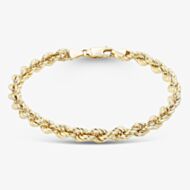9ct Yellow Gold 7.5 Inch Rope Chain Bracelet HLRP-500-9Y-7.5