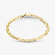 9ct Yellow Gold 7 Inch Hollow Three-Row Bead Bracelet CN970-07