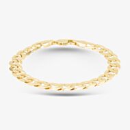 9ct Yellow Gold 8.75 Inch Flat Faceted Curb Chain Bracelet FF100-8.75