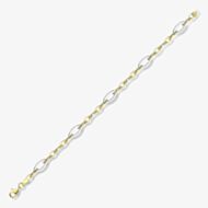 9ct Two Colour Gold Open Marquise Link Bracelet BR602-07