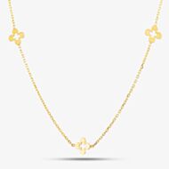 9ct Yellow Gold Flower Necklace CN115-18
