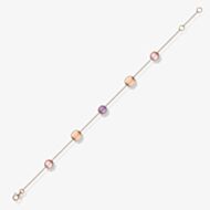 9ct Rose Gold Amethyst and Rose Quartz Bracelet CN554-07