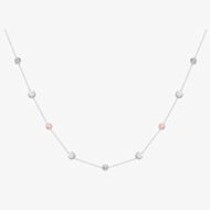 9ct White Gold Grey & Peach Moonstone Necklace CA006-17