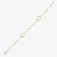 9ct Gold 7.5 Inch Interlocking Circle Disc Bracelet 111125127486