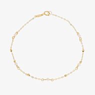 9ct Yellow Gold Freshwater Pearl Trace Chain Bracelet GB518W