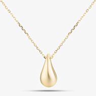 9ct Yellow Gold Teardrop Pendant Necklace GN399