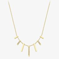 Gold Impression 18ct Yellow Gold 0.08ct Diamond Barrel Cascade Necklace 111125148819
