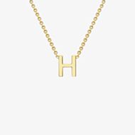 Gold Classic 9ct Yellow Gold Mini Initial H Necklace 1.19.0157
