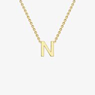 Gold Classic 9ct Yellow Gold Mini Initial N Necklace 1.19.0163