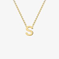Gold Classic 9ct Yellow Gold Mini Initial S Necklace 1.19.0168