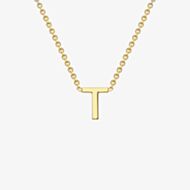 Gold Classic 9ct Yellow Gold Mini Initial T Necklace 1.19.0169