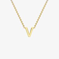 Gold Classic 9ct Yellow Gold Mini Initial V Necklace 1.19.0171
