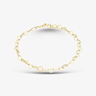 9ct Yellow Gold 7.5 Inch Heart Link Chain Bracelet HMHC-500-9Y-7.5