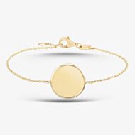 9ct Yellow Gold Round Disc Bracelet CA031-07