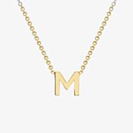 9ct Yellow Gold Mini Initial M Necklace 1.19.0162