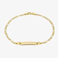 Gold Classic 9ct Yellow Gold 6 Inch Hollow Figaro ID Bracelet 1.29.0080