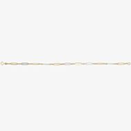 9ct Two Colour Gold 7.5 Inch Elongated Link Bracelet GB512