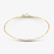 9ct Yellow Gold 7.5 Inch Fine Oval Link Chain Bracelet GB514