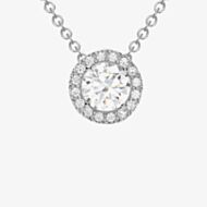 9ct White Gold Round Halo Necklet 5.19.7304