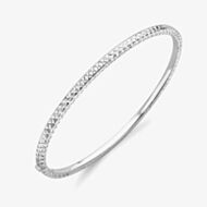 9ct White Gold Diamond Cut Bangle BN337