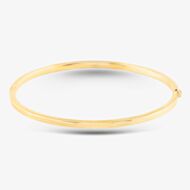 9ct Yellow Gold Plain Oval Hinged Bangle BN375