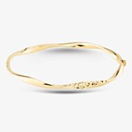 9ct Yellow Gold Diamond-Cut Twist Hinged Bangle BN486