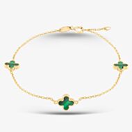 9ct Yellow Gold Malachite Petal Bracelet 1.29.1622
