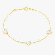 9ct Yellow Gold Mother Of Pearl Heart Bracelet 1.29.1642