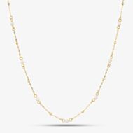 9ct Yellow Gold 18 Inch Freshwater Pearl Station Chain Necklace GN367W