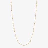 9ct Yellow Gold Freshwater Pearl & Ball Necklace GN367W