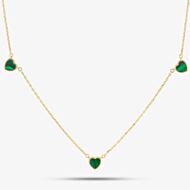 9ct Yellow Gold Malachite Heart Necklace 1.19.1650
