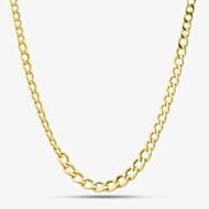 9ct Yellow Gold 18 Inch Flat Graduated Curb Chain Necklace NBE028